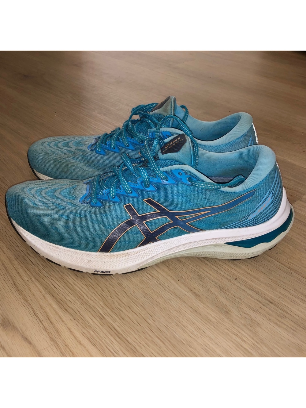 ASICS GT 2000 11 ISLAND BLUE ORANGE RUNNING SNEAKERS SHOES MENS SIZE 10.5